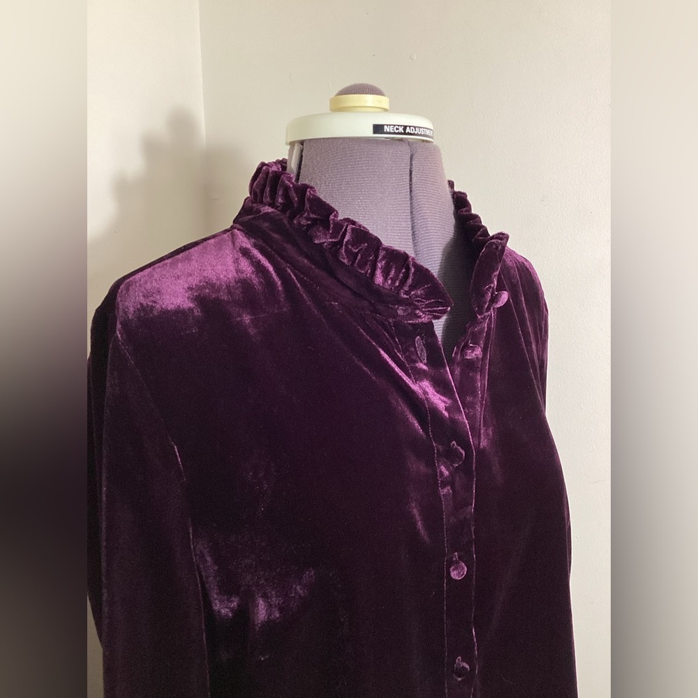 Royalcore Velvet Button Up Top S Whimsigoth Artsy Romantic - Picture 6 of 15